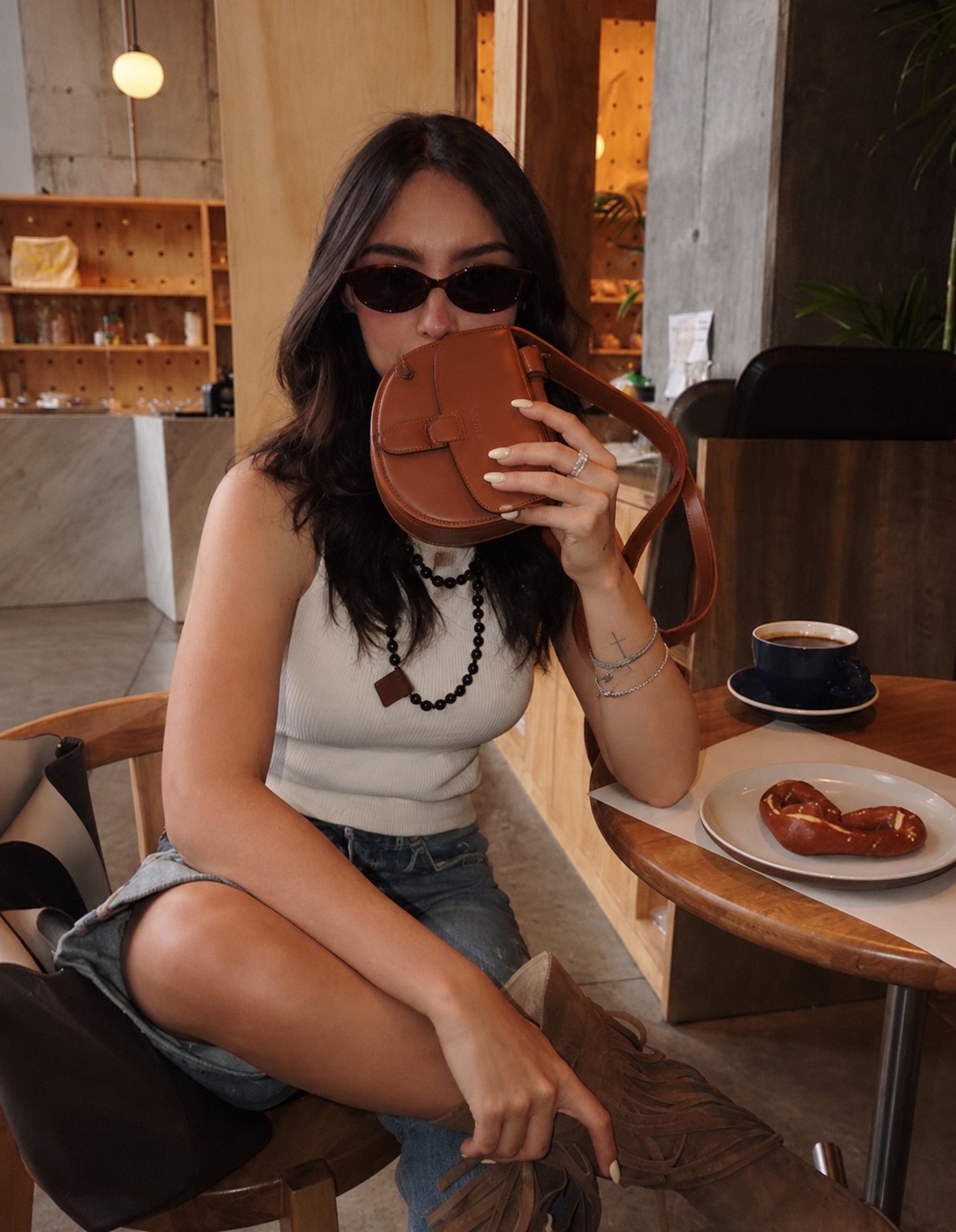 A café moment, coffee waiting on the table